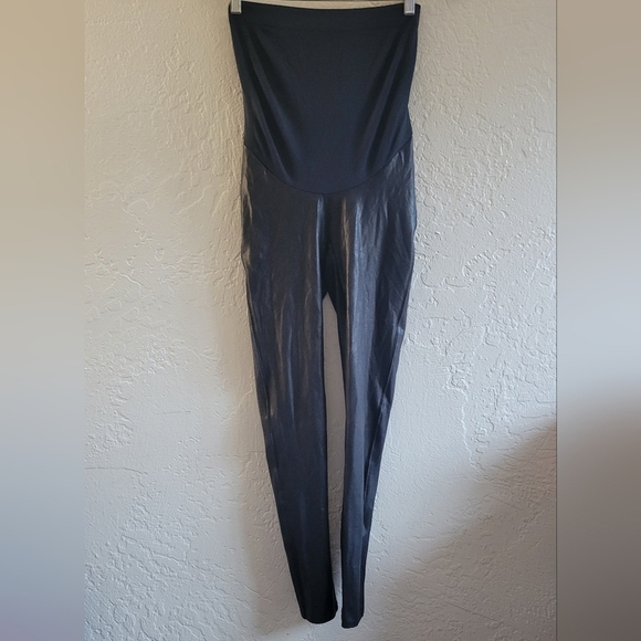 SPANX Pants - Spanx Mama Maternity Faux Leather Leggings Size Medium